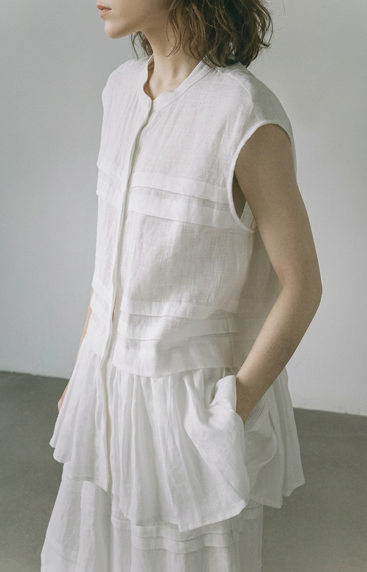 Sleeveless Linen Top