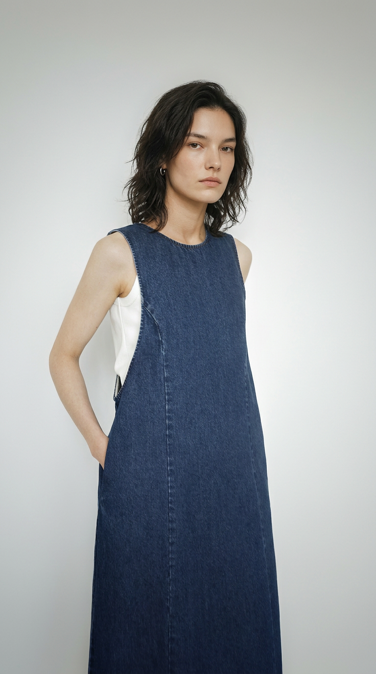 Minimalist Denim Tank Dress