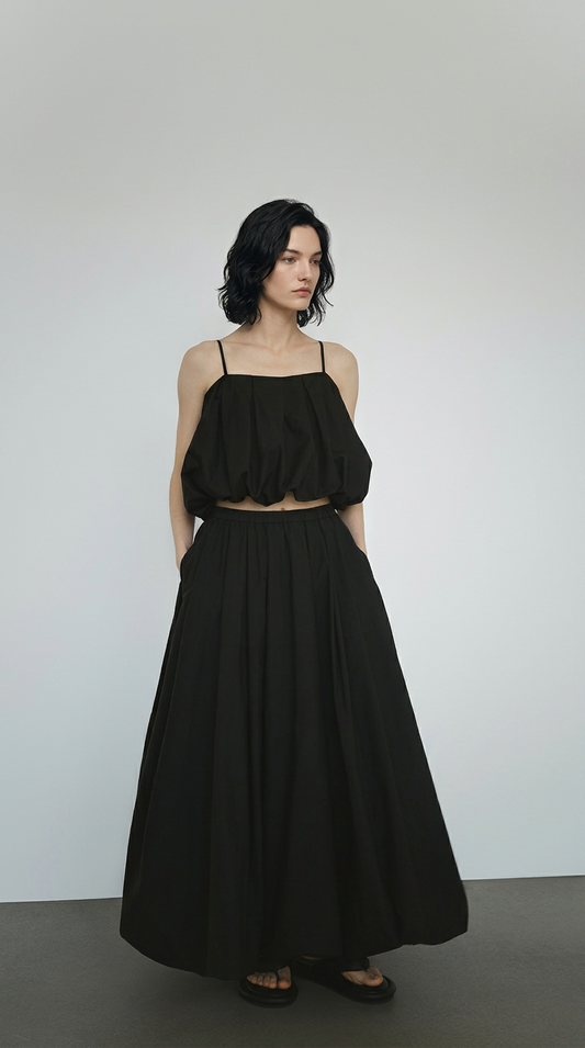 Ruched Cropped Cami Top – B