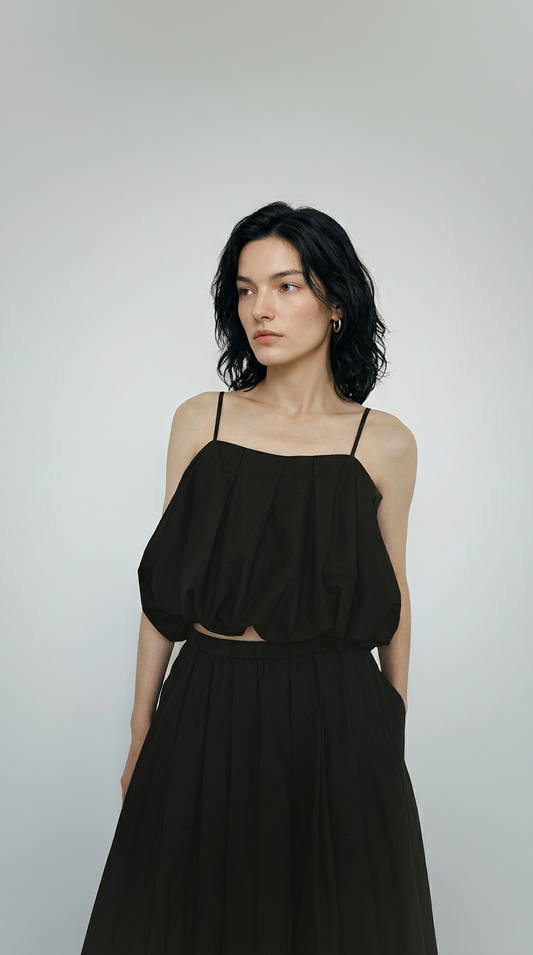 Ruched Cropped Cami Top – B