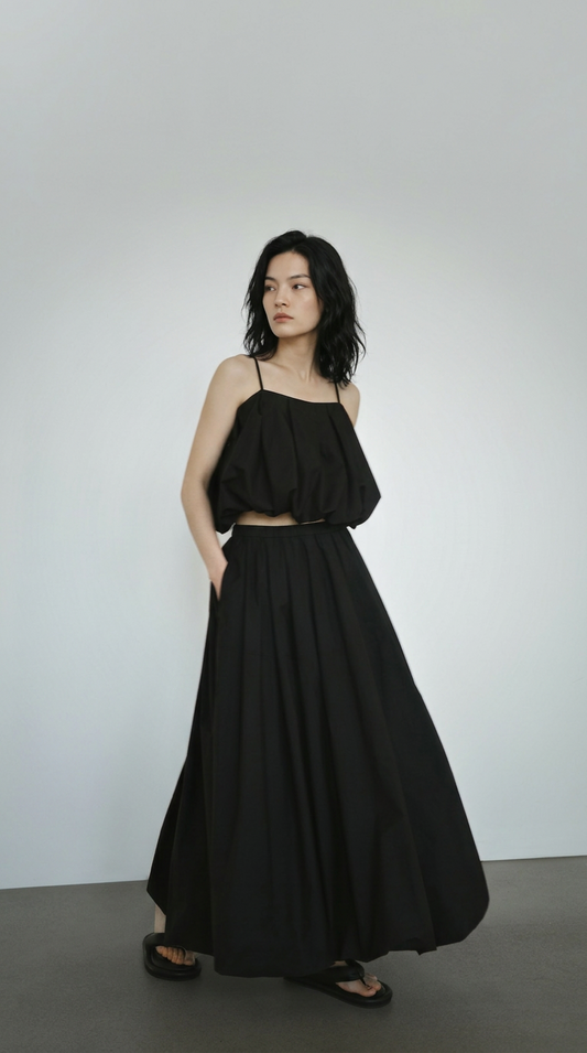 Sculptural Bubble Midi Skirt – B