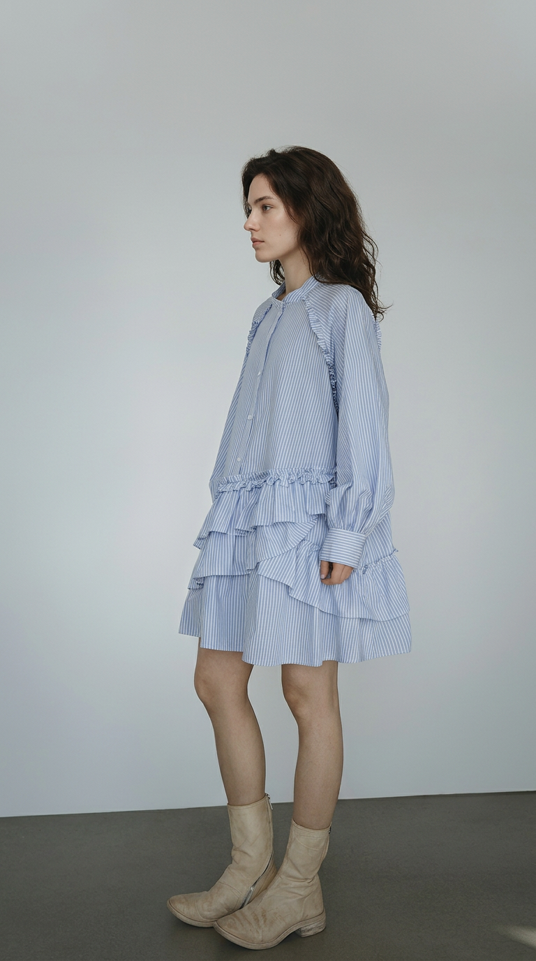Ruffle Shirt Dress