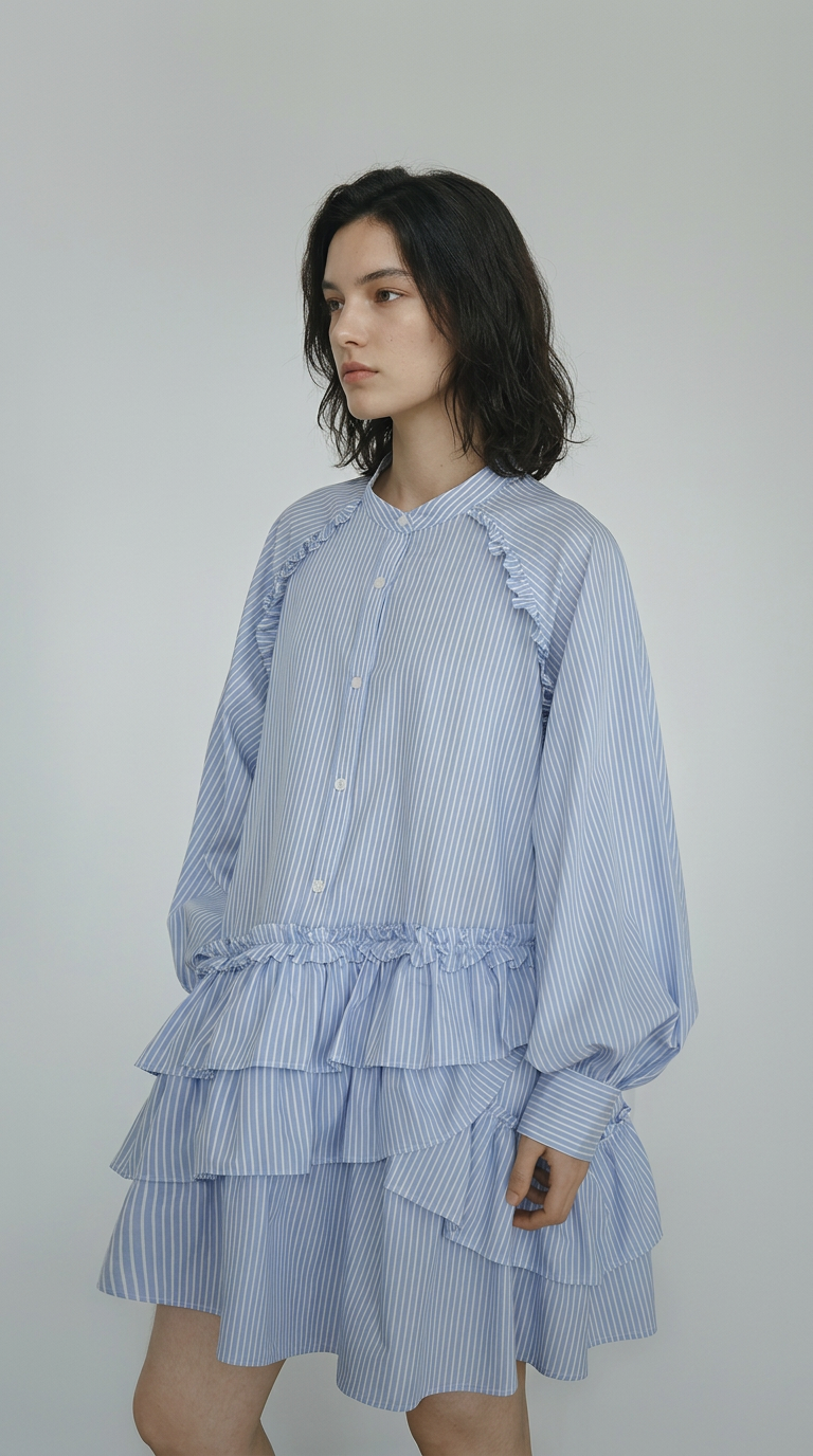 Ruffle Shirt Dress