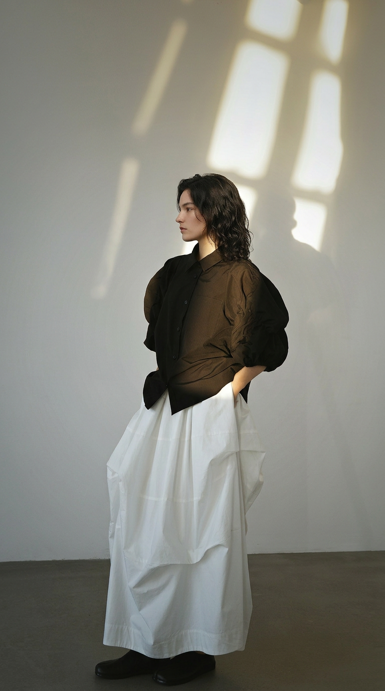 Ruched Puff Sleeve Blouse