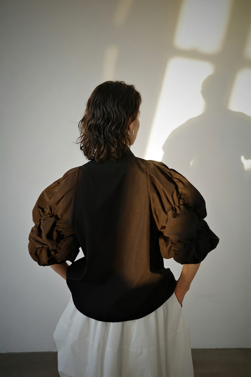 Ruched Puff Sleeve Blouse
