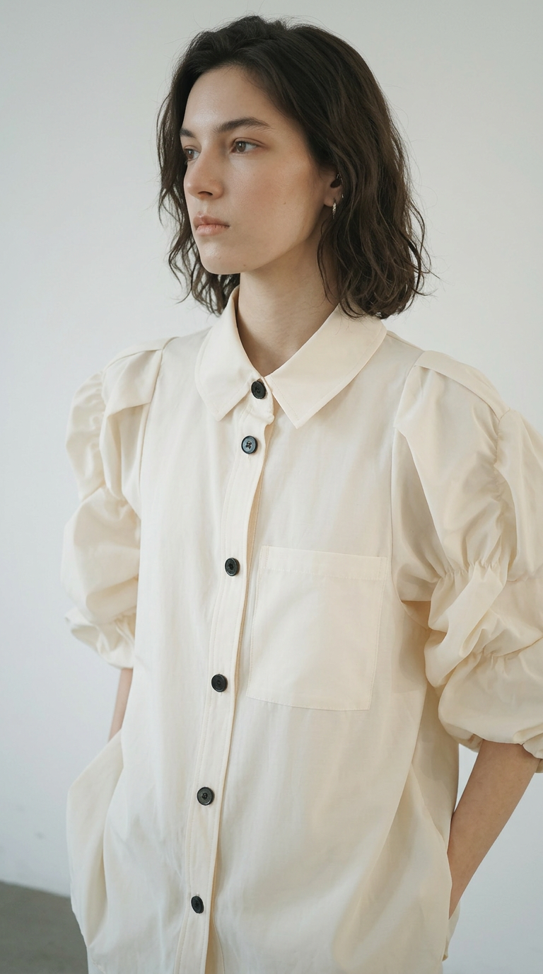 Ruched Puff Sleeve Blouse