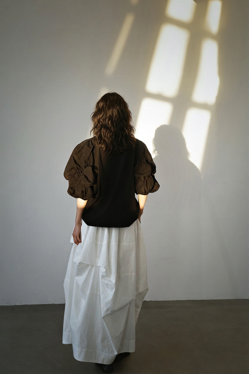 Ruched Puff Sleeve Blouse