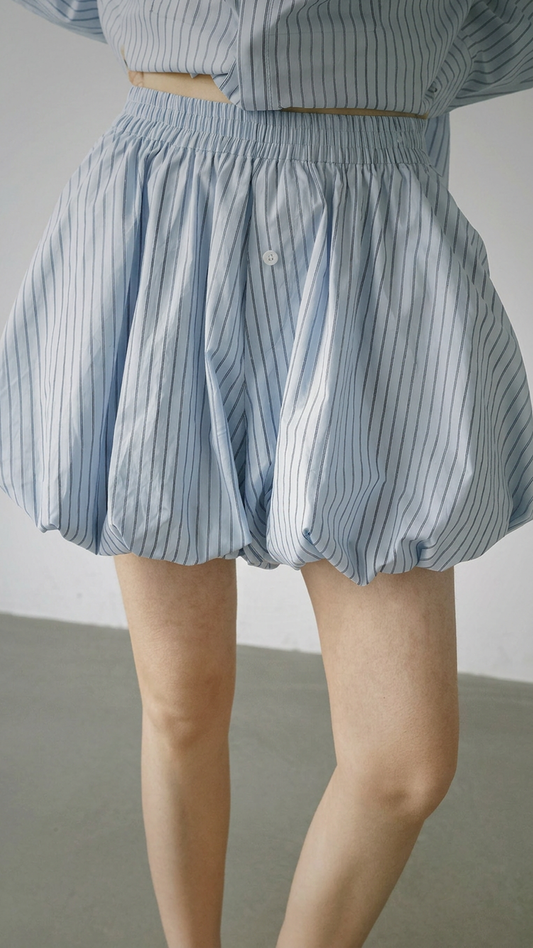 Blue Striped  Shorts