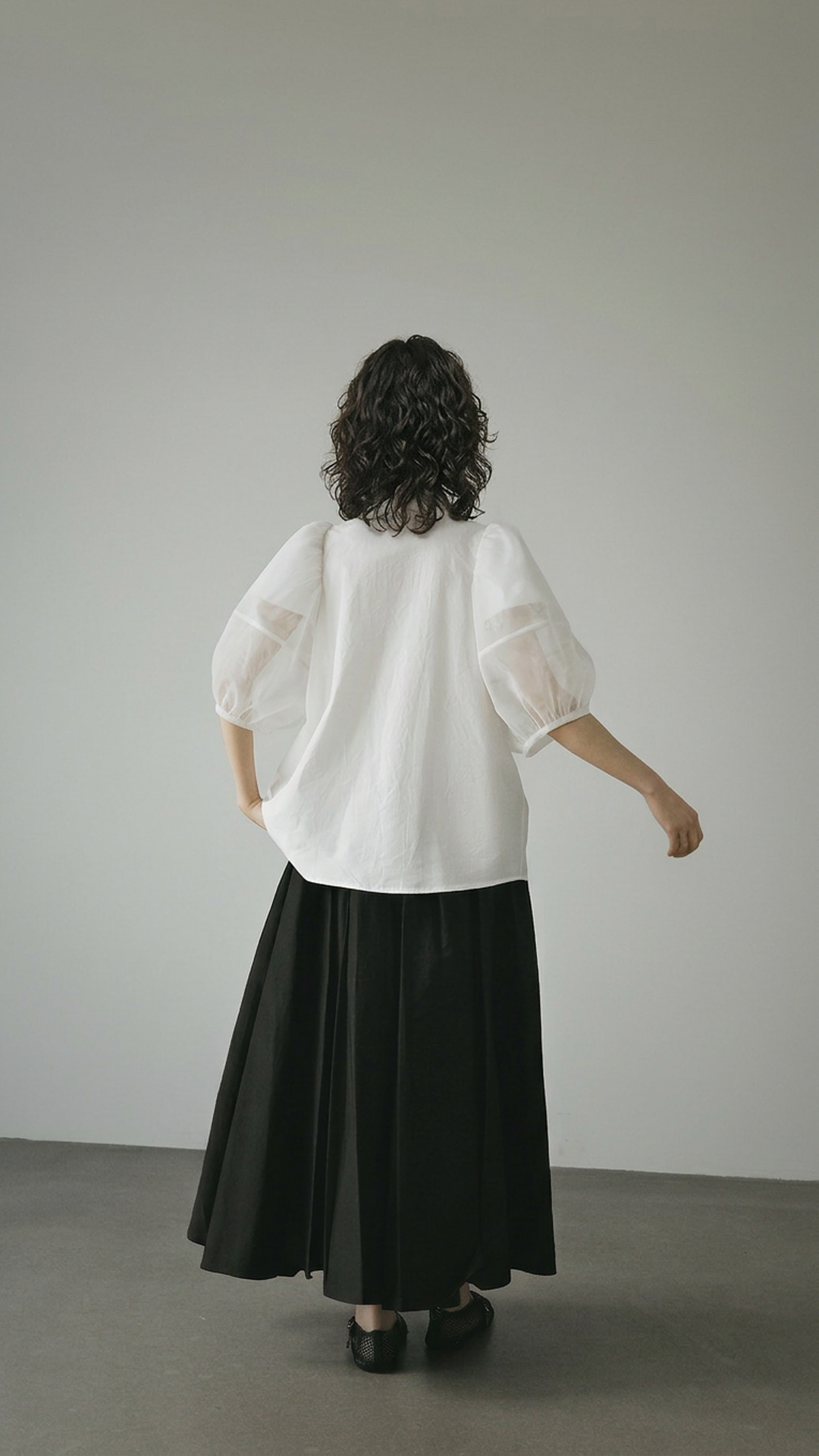 Mesh Puff Sleeve Shirt