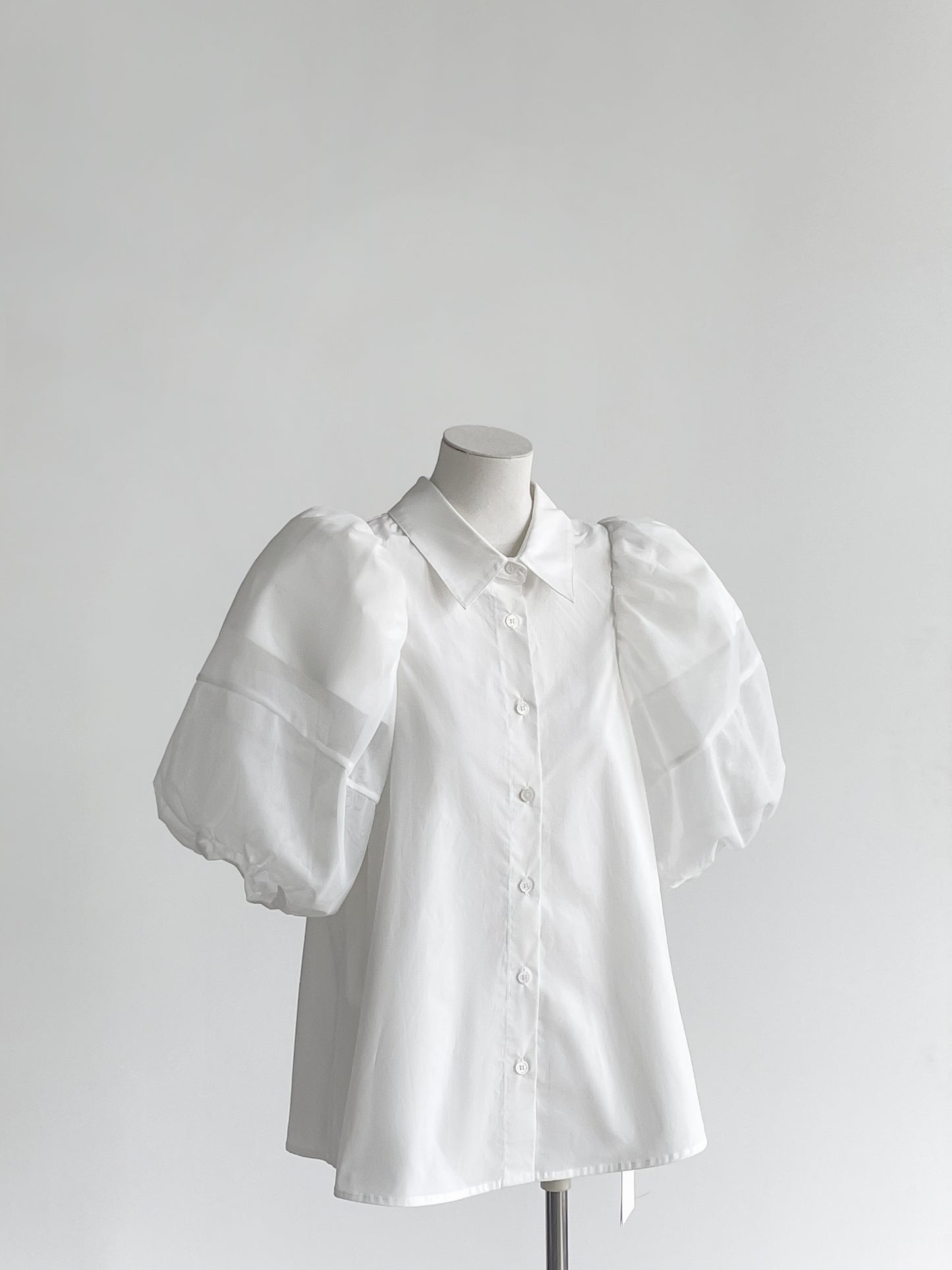 Mesh Puff Sleeve Shirt