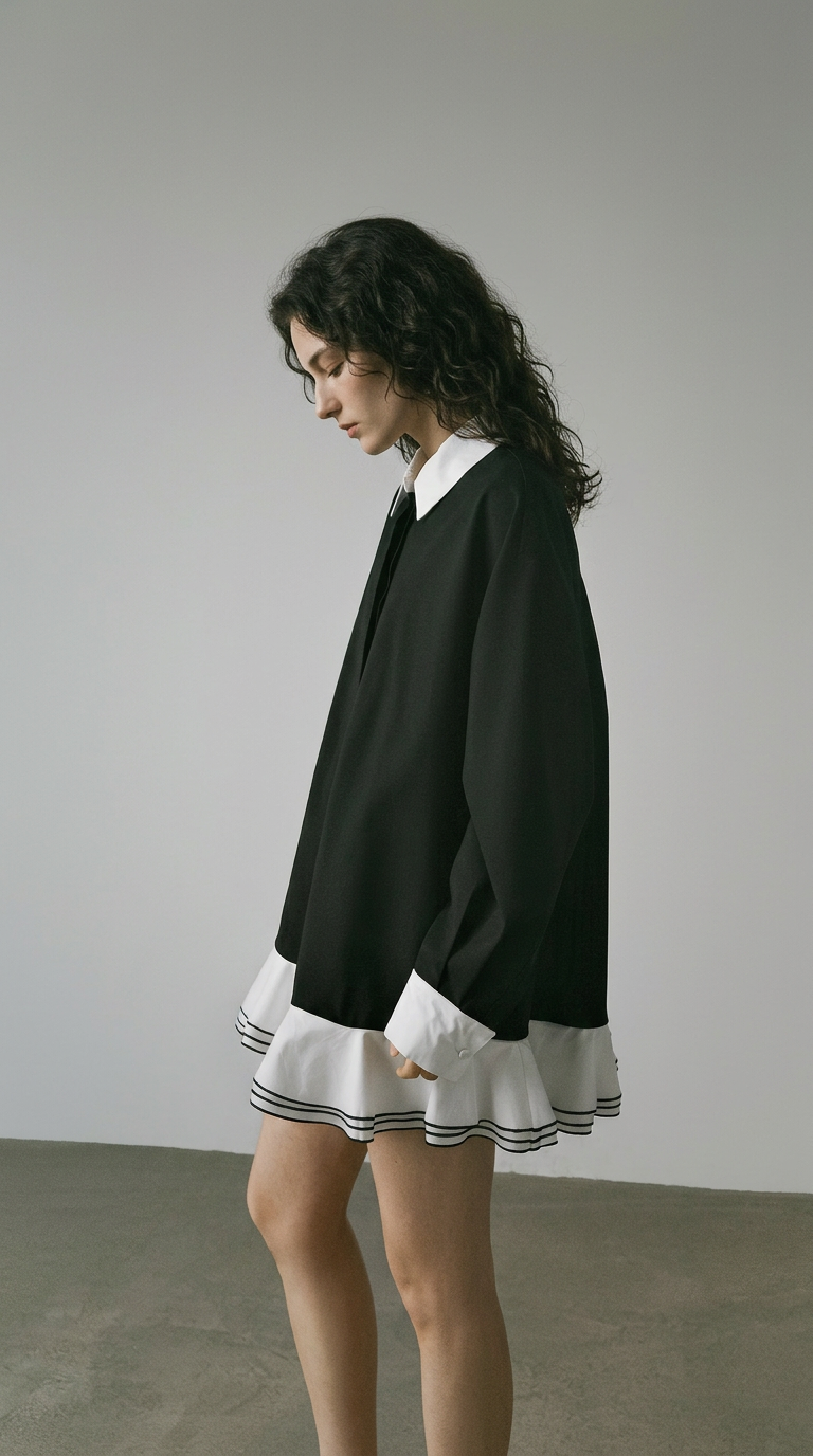 Vintage Contrast Blouse