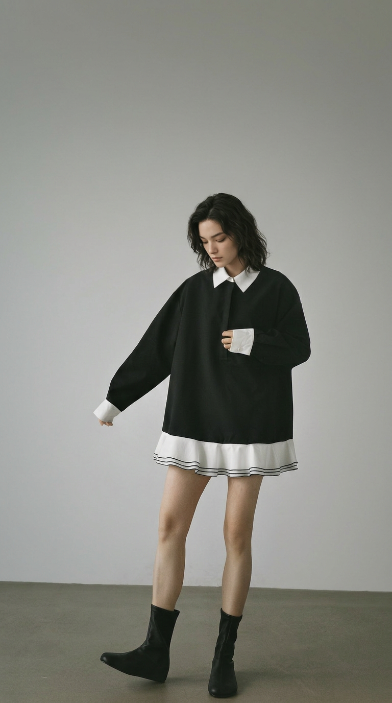 Vintage Contrast Blouse