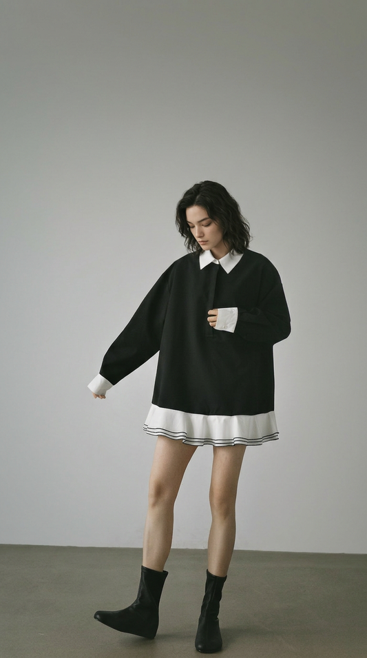 Vintage Contrast Blouse