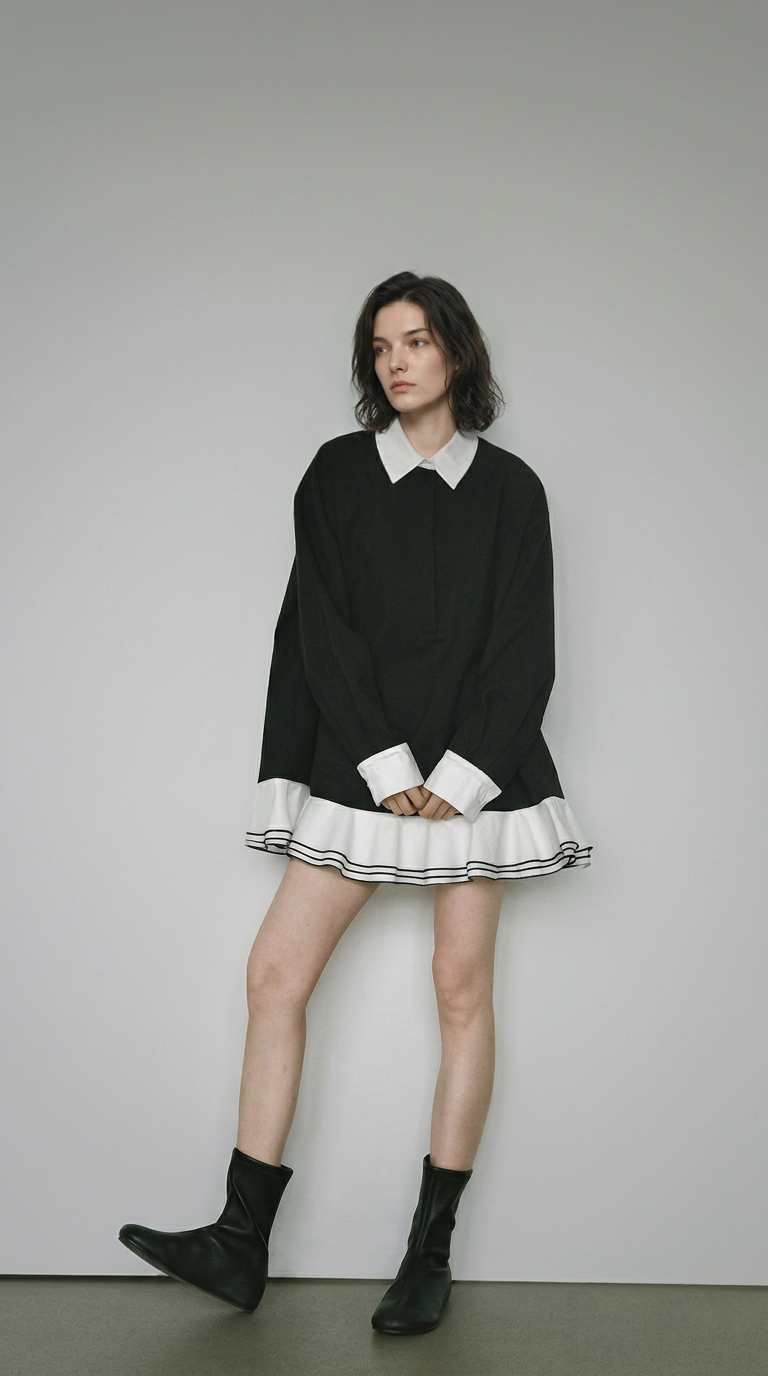 Vintage Contrast Blouse
